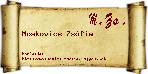 Moskovics Zsófia névjegykártya